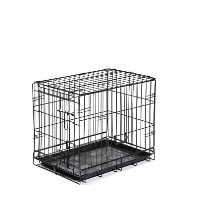 #ad 24quot;x17quot;x20quot; Portable Black Steel Single Door Foldable Small Wire Dog Kennel $85.49