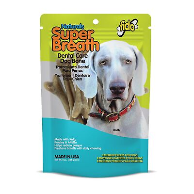 #ad Fido Super Breath Dental Care Bones for Dogs 8 Count Medium Dog Dental Trea... $21.70