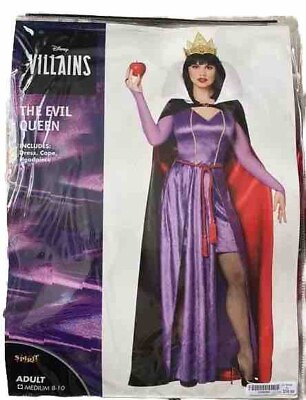 #ad Villains Evil Queen Costume Womens Size Medium Disney Dress Purple No Crown Belt $50.00