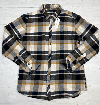 #ad Depart West NEW Button Up Shirt Plaid Long Sleeve Flannel Colorful Men#x27;s Size L $19.99