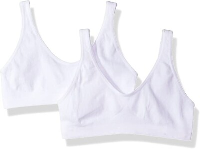 #ad Hanes Big Girls Seamless Comfortflex Fit Cozy Pullover 2 pack Training Bra Wh. $5.99