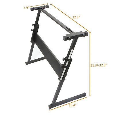 #ad Glarry Z Shape Adjustable Electric Piano Rack Stand $31.99