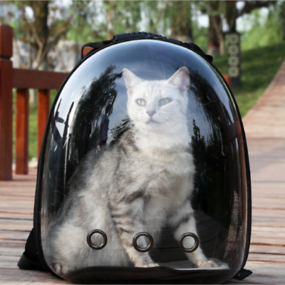 #ad Transparent Cat and Dog Backpack Breathable Space Capsule Design $9.97