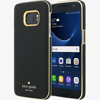 #ad Kate Spade Saffiano Wrap Case Samsung Galaxy S7 Black and Gold $6.45