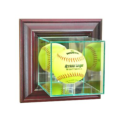 #ad *NEW Wall Mounted Softball Glass Display Case NCAA Free Shipping Made in USA $57.08