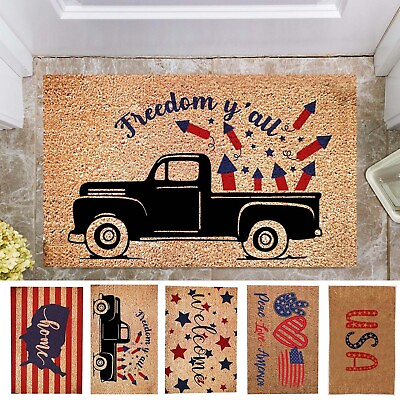 #ad Independence Day Freedom Y#x27; All Floor Mat Entrance Door Mat Bathroom Kitchen $11.52