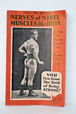 #ad Vintage George Jowett Nerves Of Steel Muscles Like Iron Bodybuilding Booklet 193 $61.62