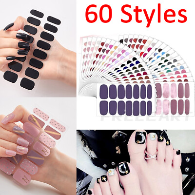 #ad #ad Full Size Nail Wraps Stickers Polish Toe Manicure Art Self Stick Decor 3D Decals $1.57