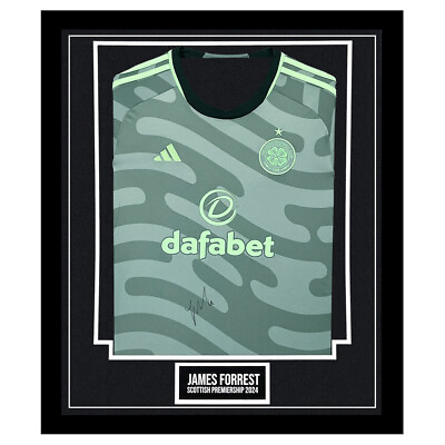 #ad James Forrest Signed Framed Shirt Scottish Premiership 2024 COA GBP 399.99