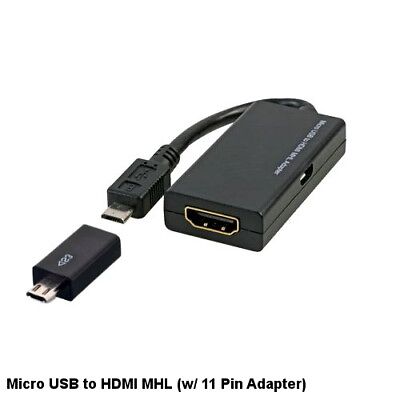#ad MHL HDMI to Micro USB 11Pin Adapter Compatible w for Samsung Galaxy S3 S4 S5 $27.48
