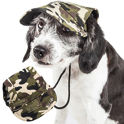 #ad Pet Life Camouflage UV Protectant Adjustable Fashion Designer Pet Dog Hat Cap $13.59