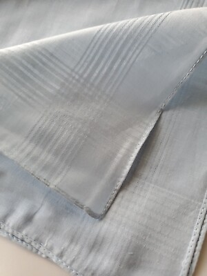 #ad 100% Cotton Light Blue Handkerchief For Men 17quot; Square Wedding Washable Pocket S $4.00