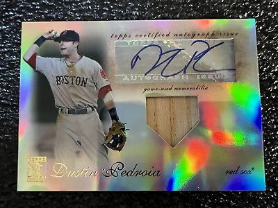 #ad 2009 Topps Tribute #TAR DP1 Dustin Pedroia Red Sox Auto Bat Card #34 99 $39.89