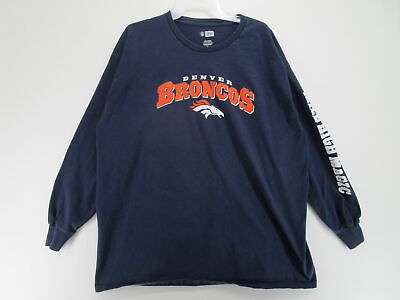 #ad NFL Mens XL Crew Neck Long Sleeve Pull Over T Shirt Navy $6.60