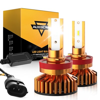 #ad AUXBEAM H11 LED Headlight Kit Low Beam Bulb Super Bright 6000K Bulbs Free Return $29.99