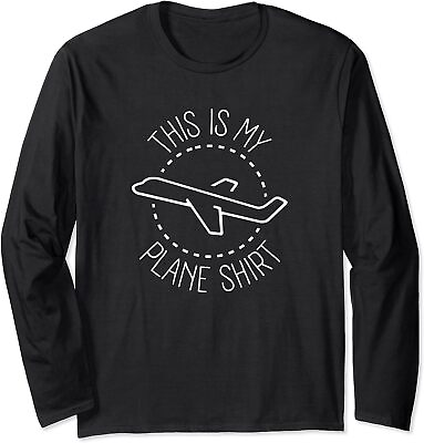 #ad This Is My Plane Shirt Pun for Traveler Funny Travel Long Sleeve Tshirt $22.99