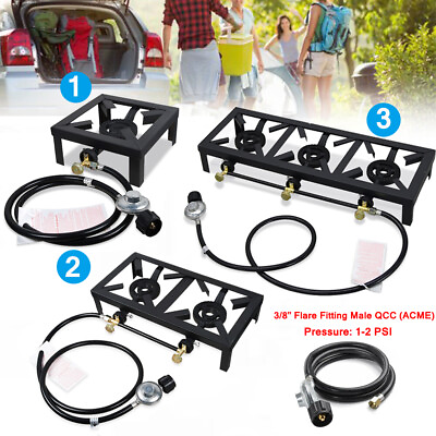 #ad Portable 1 2 3 Stove Burner Cast Iron Propane LPG Gas Camping Cooker Cooker BBQ $50.00