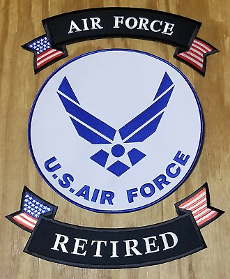 #ad US AIR FORCE LARGE H A WINGS RETIRED 10 INCH BACK PATCH SEW IRON ON $43.00