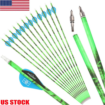 #ad 30quot; Archery Carbon Arrows SP500 ID 6.2mm Compound Recurve Bow Hunting Target $22.99
