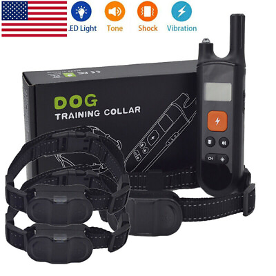 #ad #ad 2600 FT Waterproof Dog Shock Training Collar Rechargeable Remote Pet Trainer LCD $23.99