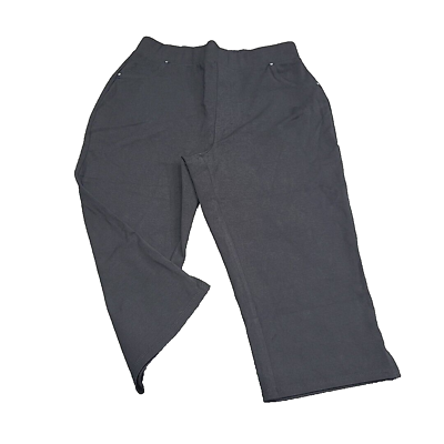 #ad Susan Graver Weekend Pull On Pedal Pushers Petite XX Small Sz Black Modern Pants $9.95