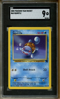 #ad 2000 Pokemon Team Rocket #68 Squirtle Unlimited SGC 9 MINT Graded Card $16.99