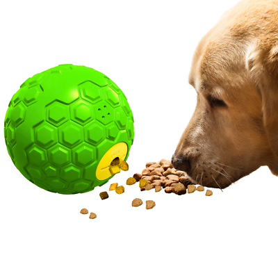 #ad Interactive Squeaky Dog Ball And Chew Toy With Treat Dispenser $13.99