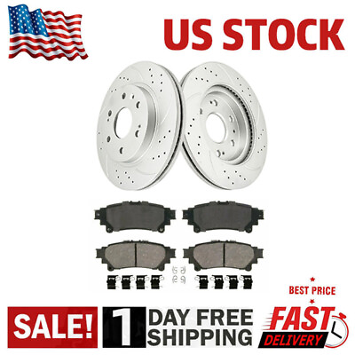 #ad Rear Drilled Rotors Brake Pads for Toyota Sienna Highlander Lexus RX350 RX450H $78.32