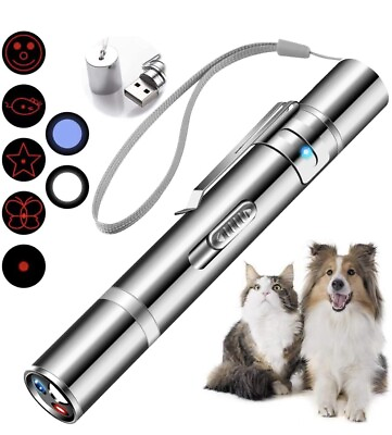 Best Cat Laser Toy 7 Adjustable Patterns Laser Pointer USB Recharge Laser $7.99