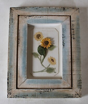 #ad Decoline Hand Painted 3D Resin Floral Plaque Hanging Wall Art 10 1 2quot; X 13 1 2quot; $35.20