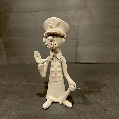 #ad Vintage Signed Beuciui Italy Clay Art Police officer with mustache￼ Figurine 6” $22.00