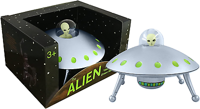 #ad Alien Glow In The Dark UFO Space Ship and Bendable Action Figure Toy $22.39