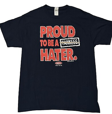 #ad Boston Red Sox Navy T Shirt Men’s L “Proud To Be A Yankees Hater” $9.03