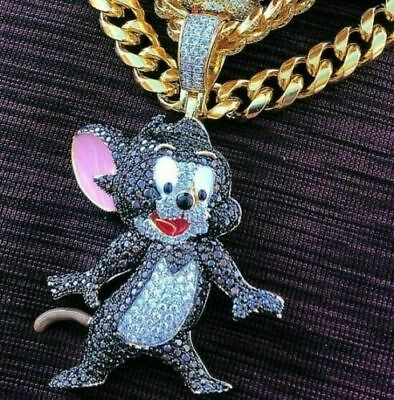 #ad Classic Brand New Studded Cartoon Character Jerry Pendant With Round Multi Color $365.00