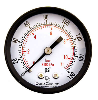 #ad DuraChoice 2quot; Dial Utility Pressure Gauge Water Oil Gas 1 4quot; NPT Center Bac... $453.60