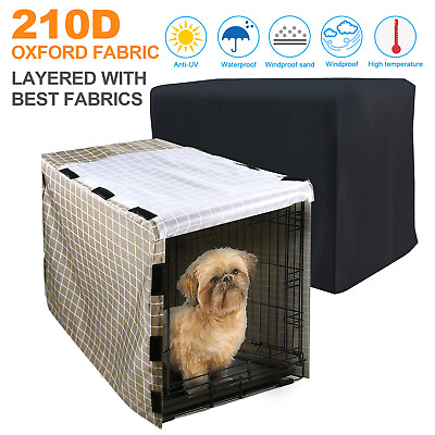 #ad Dog Pet Cage Crate Cover 3 Sizes Waterproof amp; Windproof Heavy Duty In Outdoor US $12.69