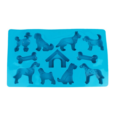 #ad Dog Cake Tin Cookie Tray Candy Molds Silicone Ice Cube Oven $11.99
