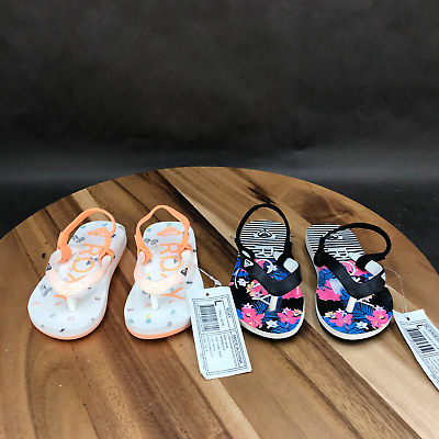 #ad Roxy Multicolor Flip Flops Slip On Slingback Sandals 2 Pack Little Kids 6 $9.84
