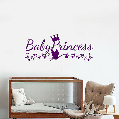#ad Vinyl Wall Decal Baby Princess Logo Word Room Decor Stickers 3617ig $69.99