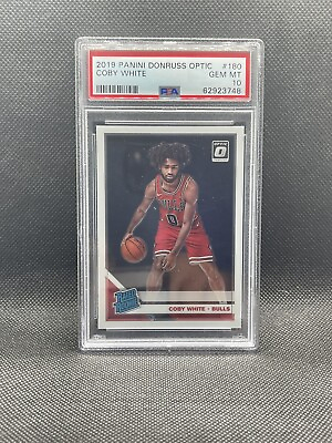 #ad 2019 20 Panini Donruss Optic Coby White Rated Rookie #180 PSA 10 Chicago Bulls $12.99