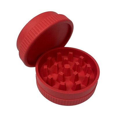 #ad Grinders Herb Spices Pocket Sized 2 Peice Design Durable Crusher Red Color $10.99