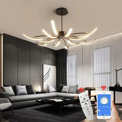 #ad #ad 2022 Luxury Matte Black White Finished Modern Led Ceiling Lights Pendent Lamp $275.99