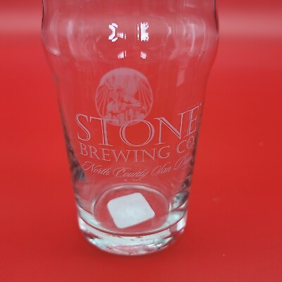 #ad Stone Brewing Company Pint Glass San Diego Craft Beer Arrogant Bastard Mancave $9.95