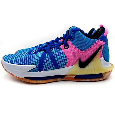 #ad Nike LeBron James Witness VII Basketball Sneakers Shoes Blue Pink Mens Size 11 $124.99