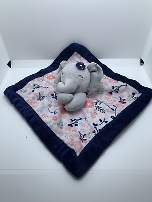 #ad Lullaby Lane Baby Girl Lovey Security Elephant Blanket Pink And Blue 11” $11.00