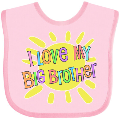 #ad Inktastic I Love My Big Brother Sun And Rainbow Letters Baby Bib Cute Sibling $13.99