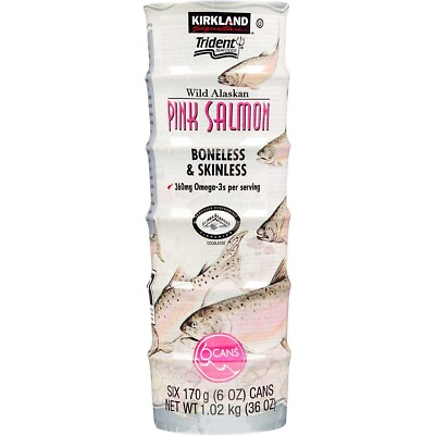 #ad Kirkland Wild Alaskan Pink Salmon 6 oz 6 Ct Seafood Fish Boneless Skinless $34.99