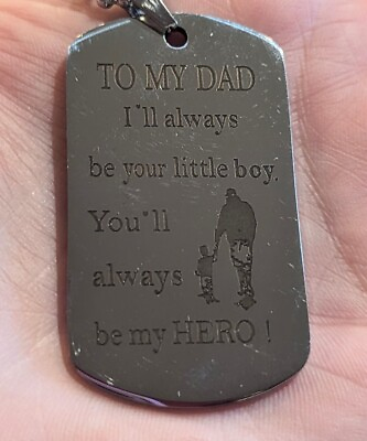 #ad To Dad My Hero Dog Tags Necklace Pendant Gift Son To Father Stainless Steel $8.96