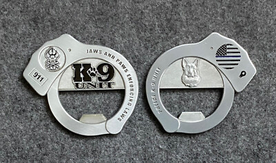 #ad Police K9 Handcuff Challenge Coin Bottle opener – Blue Line NEW Free Shipping $12.50