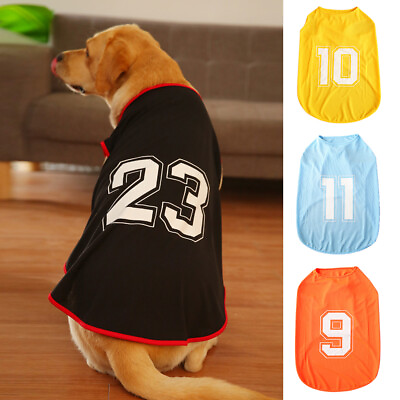 #ad Big Dog Vest Large Dogs T shirt Pet Thin Clothes Classic Number Print Clothes US $8.19